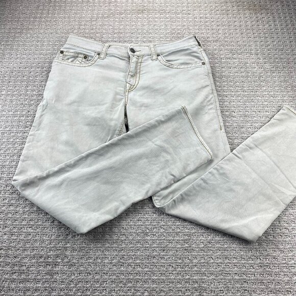 True Religion Geno Pants Men Size 34 Grayish Light Brown Relaxed Slim Stretchy - Picture 1 of 16